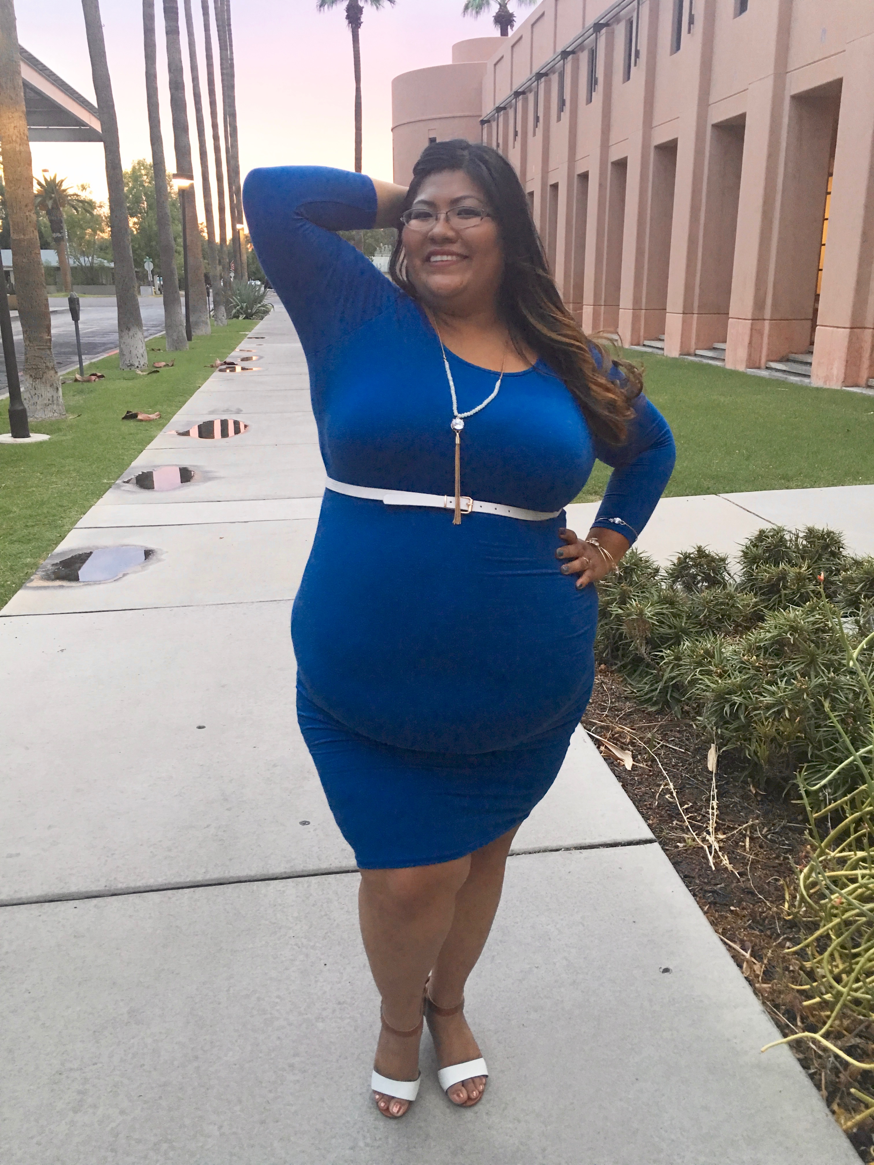 Redstreaek Girl Wearing Fashion To Figure Body Con Dress In Blue