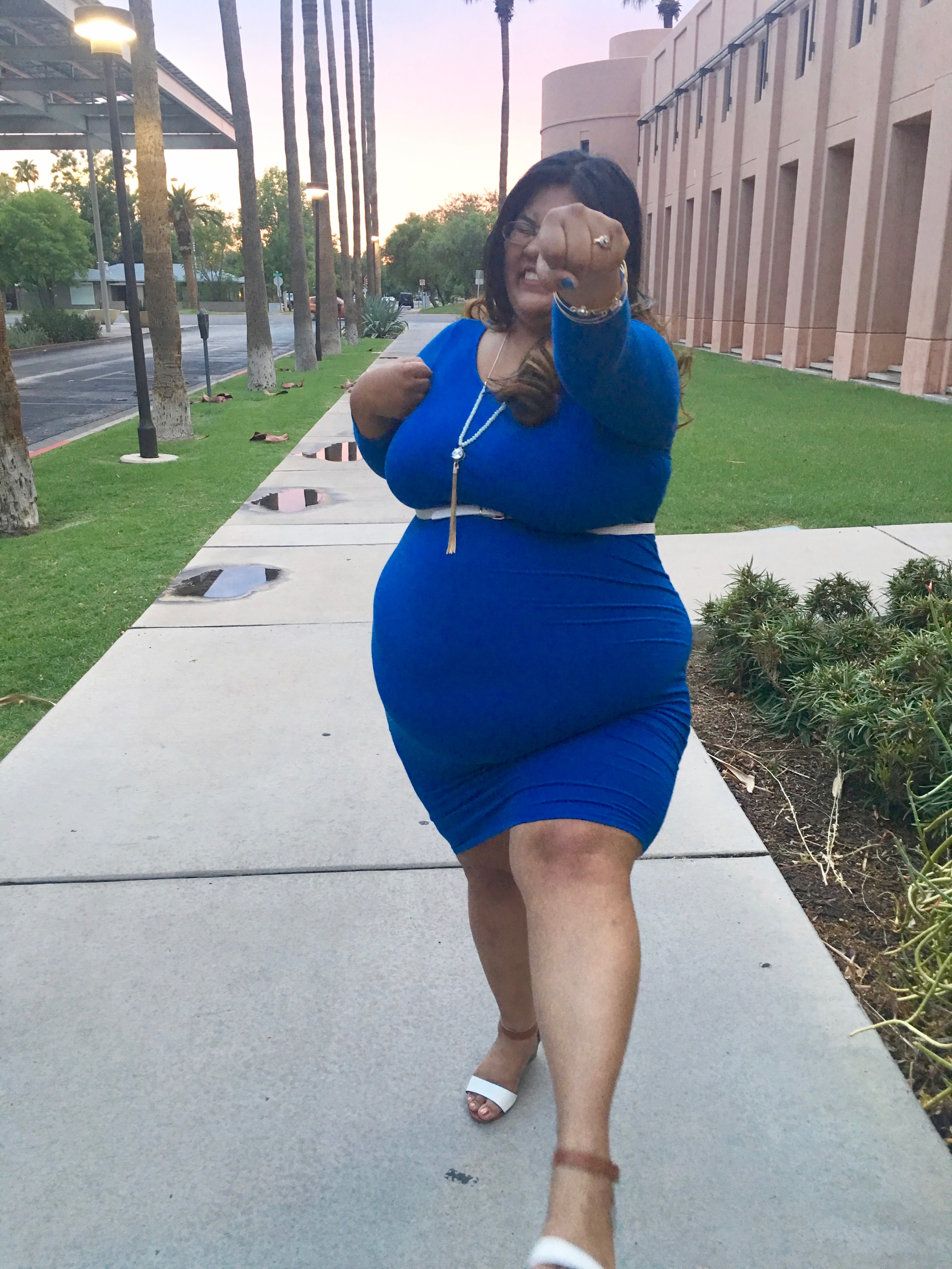 Redstreaek Girl Wearing Fashion To Figure Body Con Dress In Blue