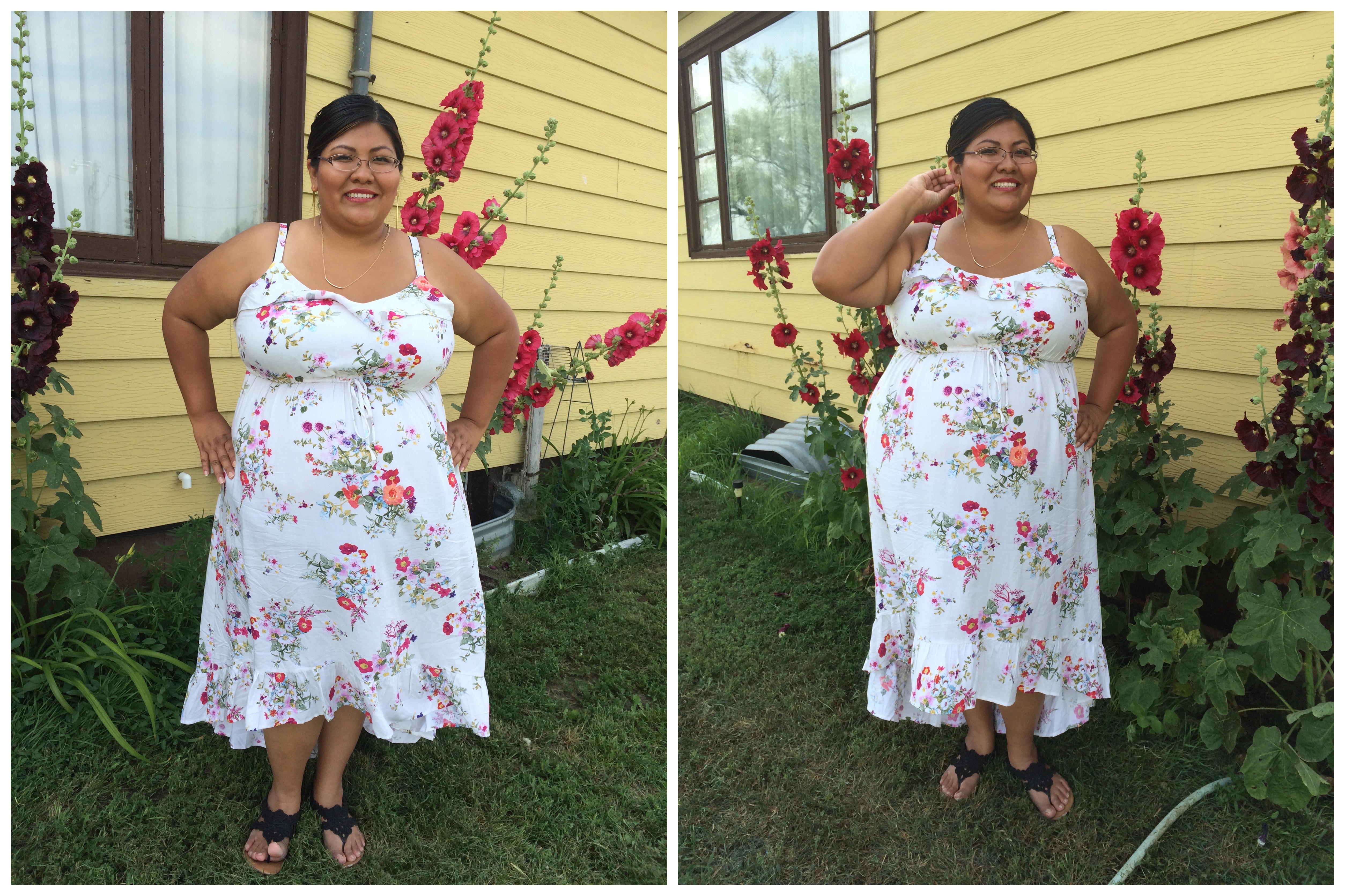 white floral dress